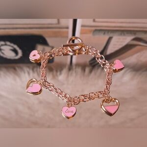 Hearth & Stone Co. Handmade Kawaii Romance Charm Bracelet (7", Rose Gold Chain)